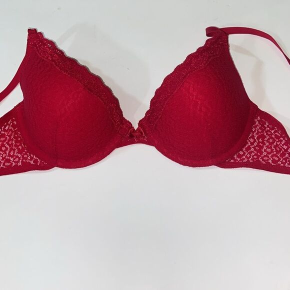 4/$30 Flirtitude Red Lace Trim Bra Intimates Size 36B - Picture 4 of 9